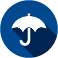 Blue umbrella icon